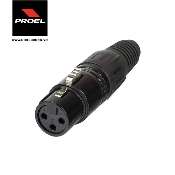 Giắc Canon PROEL XLR3FVBK (đầu cái - màu đen)