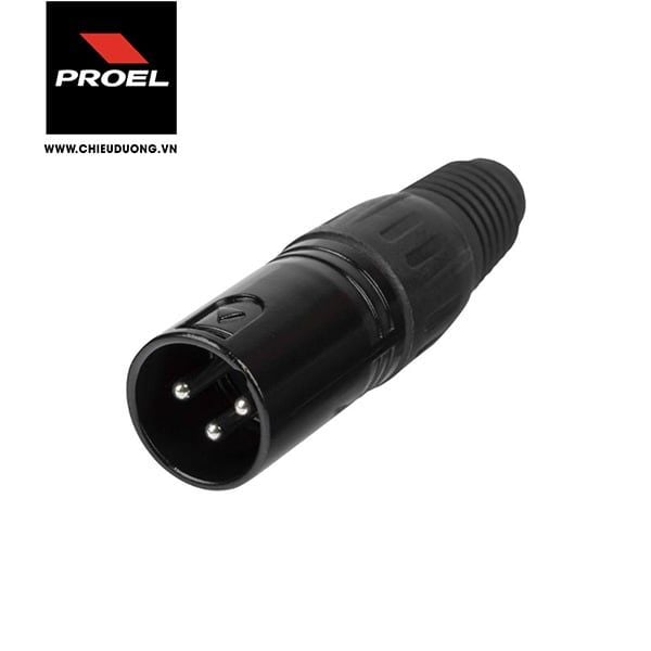 Giắc Canon PROEL XLR3MV (đầu đực - màu đen)