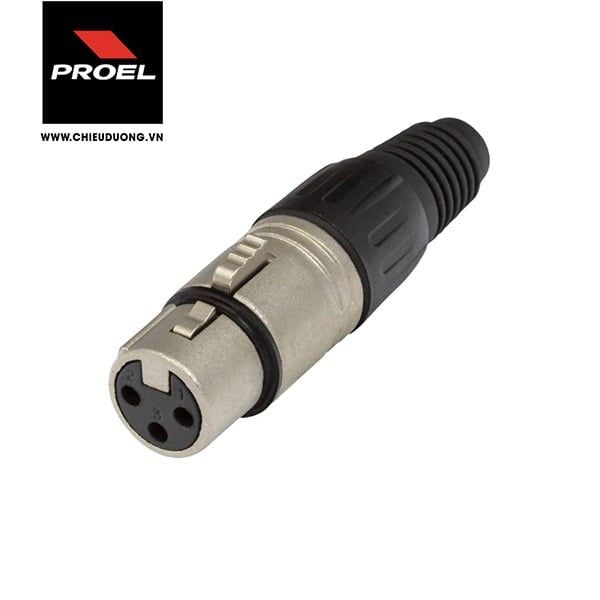 Giắc Canon PROEL XLR3FVBK PRO (đầu cái - màu bạc)