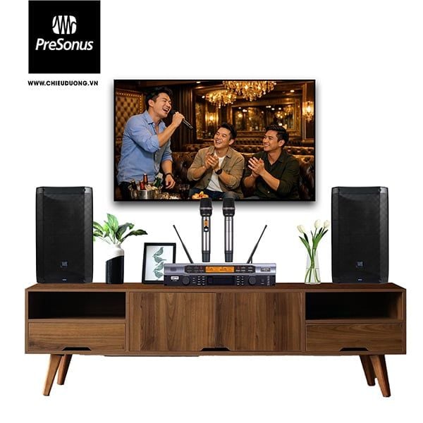 Bộ dàn Karaoke SP009515: 2 Loa PreSonus AIR XD 10, Vang số LSPro KX-880, Micro LSPro M450