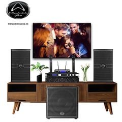 Bộ dàn Karaoke SP008172: 1 cặp Loa Wharfedale Pro ANGLO X10, Cục đẩy công suất Wharfedale Pro XR 1500, Mixer JBL KX180A, Micro không dây JBL VM300 và Loa Subwoofer Wharfedale Pro DELTA AX15B