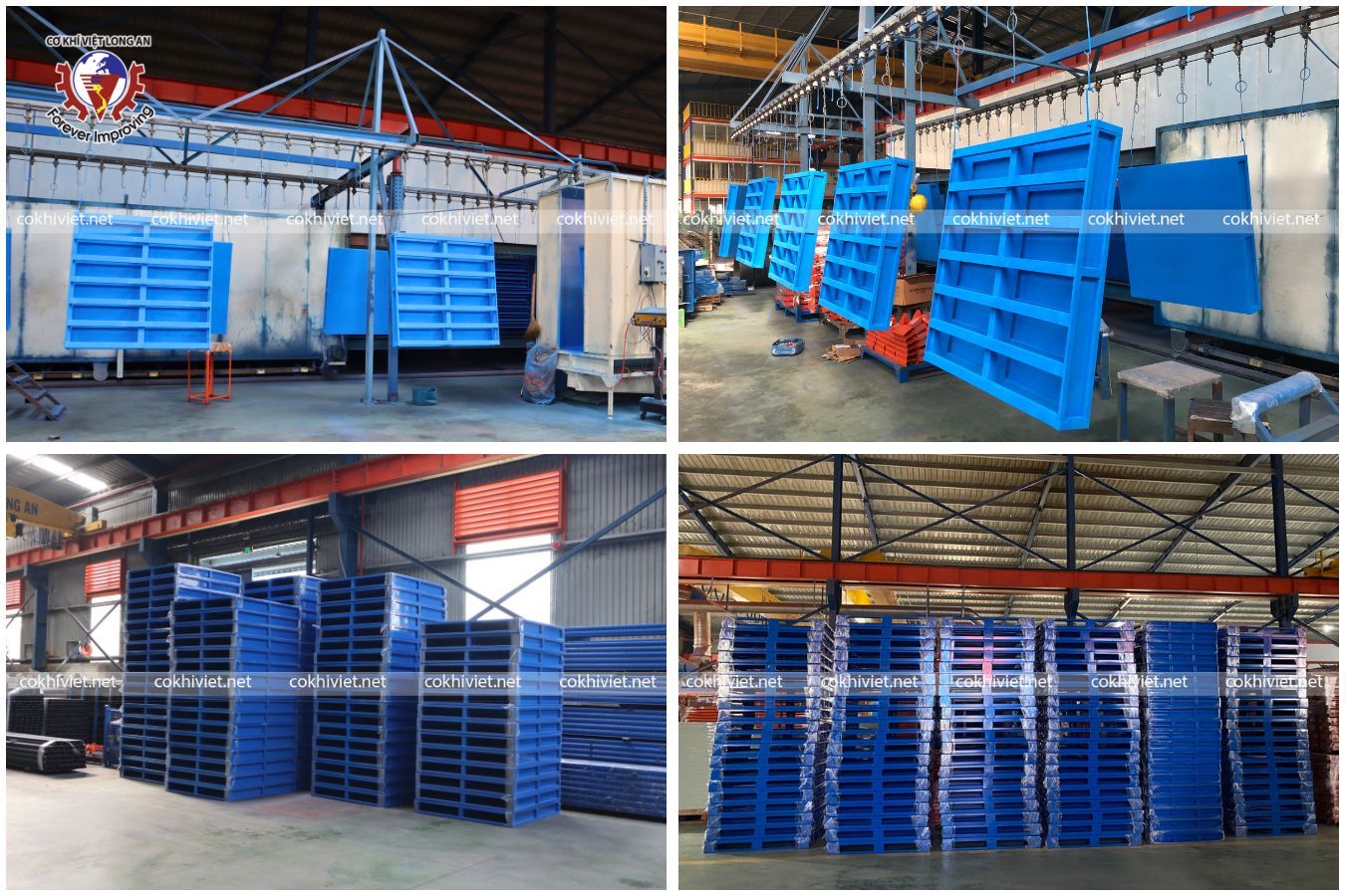 Pallet sắt chứa hàng sản xuất tại xưởng