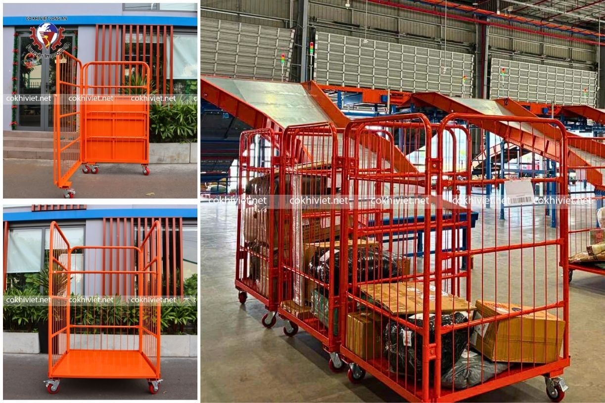 Xe đẩy hàng lồng sắt gấp gọn | Tải nặng, Giá xưởng