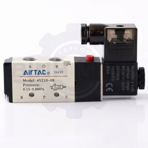 Van điện từ khí nén 4V210-08-24V AirTAC – Van 5/2 1 Coil DC24V