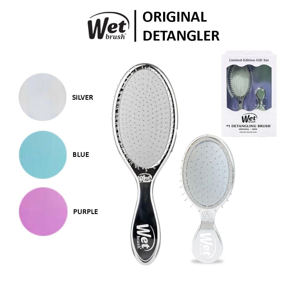 1029. Combo 2 Lược chải tóc WetBrush FESTIVE FINISH OG + MINI KIT PURPLE
