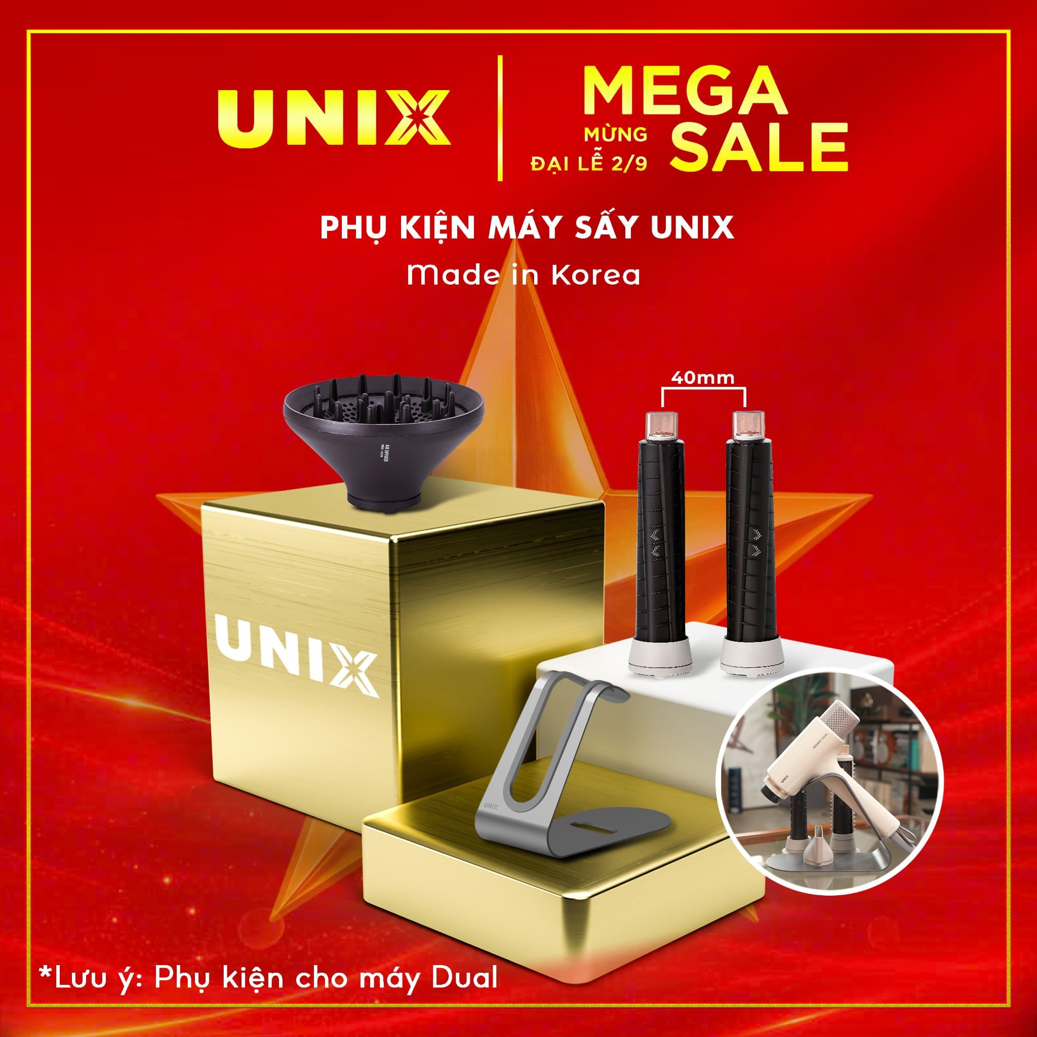 1004. Phụ kiện máy sấy UNIX DUAL MOTION