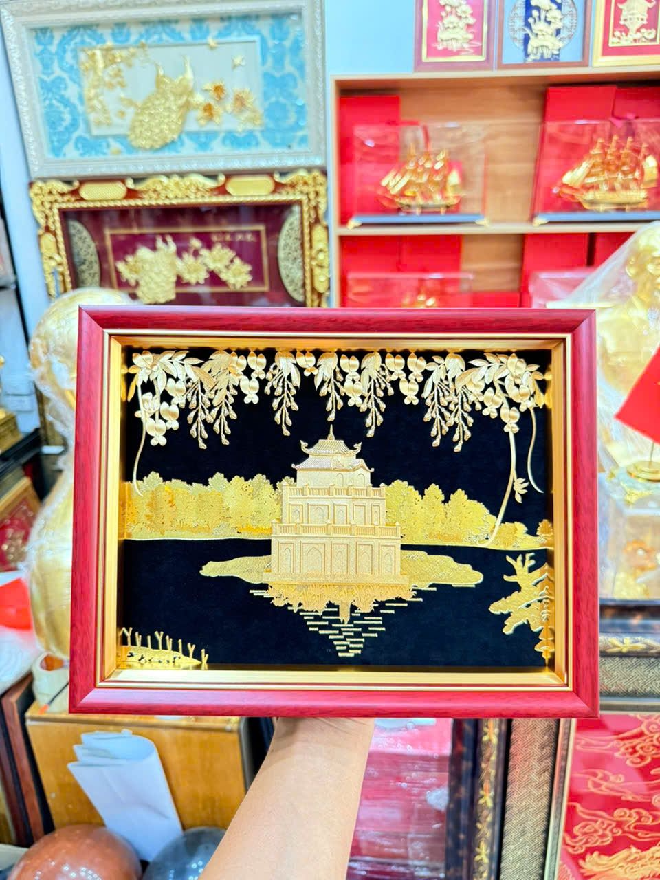  Tranh Tháp Rùa - Hồ Gươm mạ vàng 