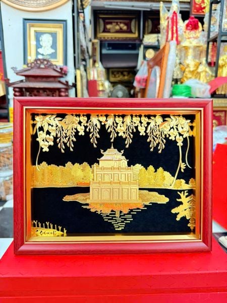  Tranh Tháp Rùa - Hồ Gươm mạ vàng 