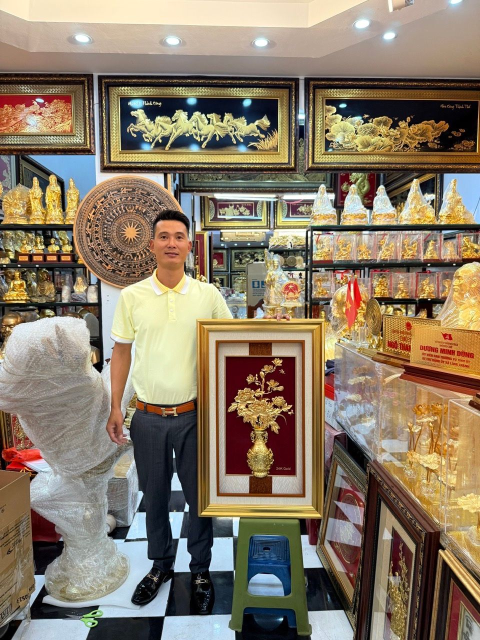  TRANH HOA KHAI PHÚ QUÝ MẠ VÀNG 