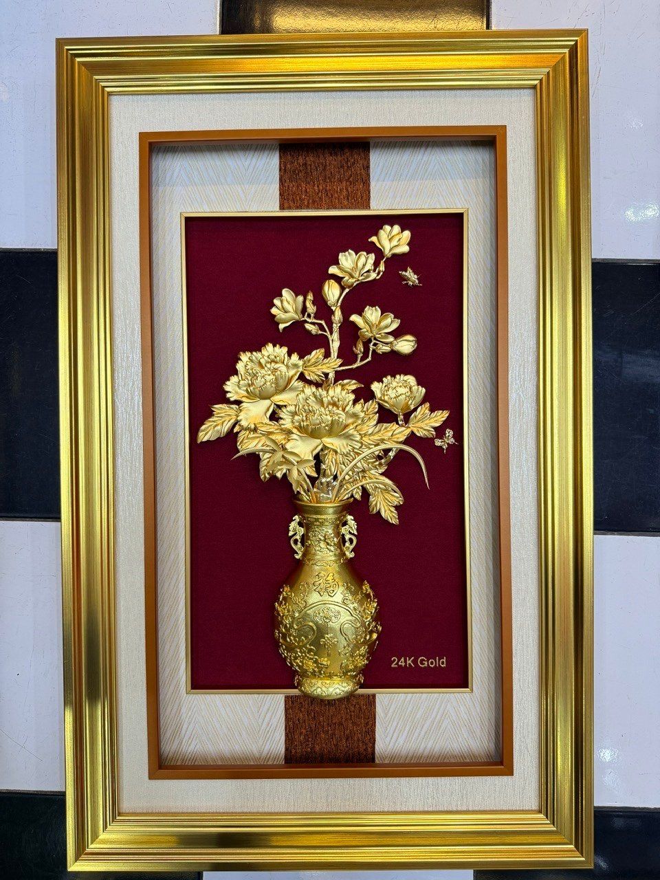  TRANH HOA KHAI PHÚ QUÝ MẠ VÀNG 