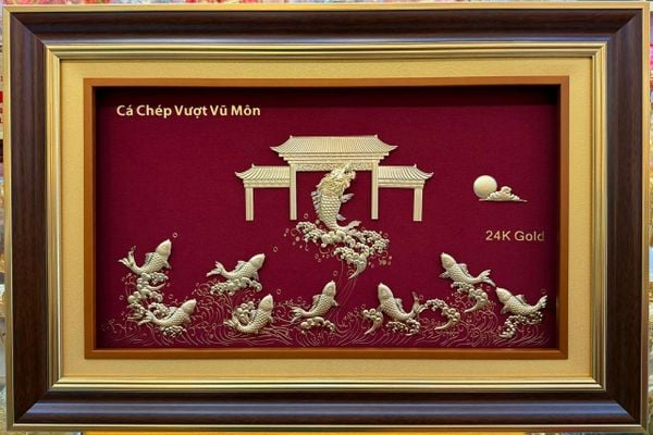  TRANH CÁ CHÉP VƯỢT VŨ MÔN MẠ VÀNG 