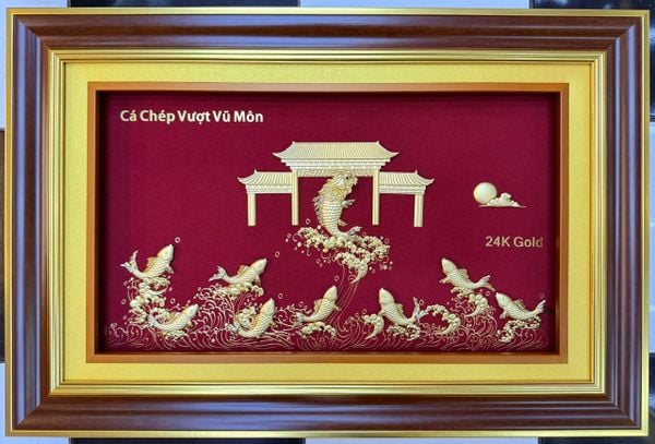  TRANH CÁ CHÉP VƯỢT VŨ MÔN MẠ VÀNG 