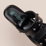  Dép Da Nữ Đen Bóng 19M.19 