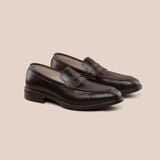  Giày Da Nam Loafer Nâu Trơn 28MC.76 