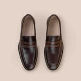  Giày Da Nam Loafer Nâu Trơn 28MC.76 