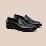  Giày Da Nam Loafer Đen 28MC.72 