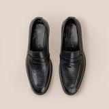  Giày Da Nam Loafer Đen 28MC.72 