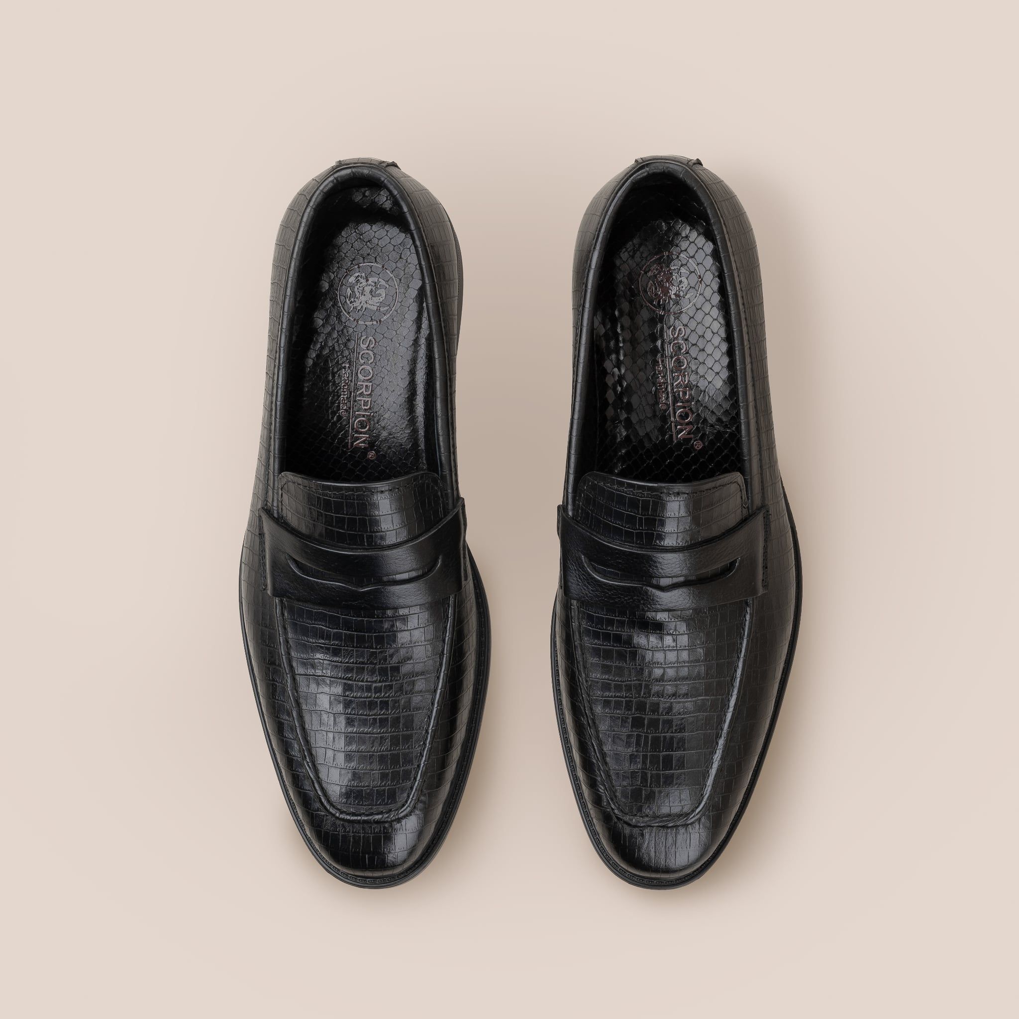  Giày Da Nam Loafer Đen 28MC.72 
