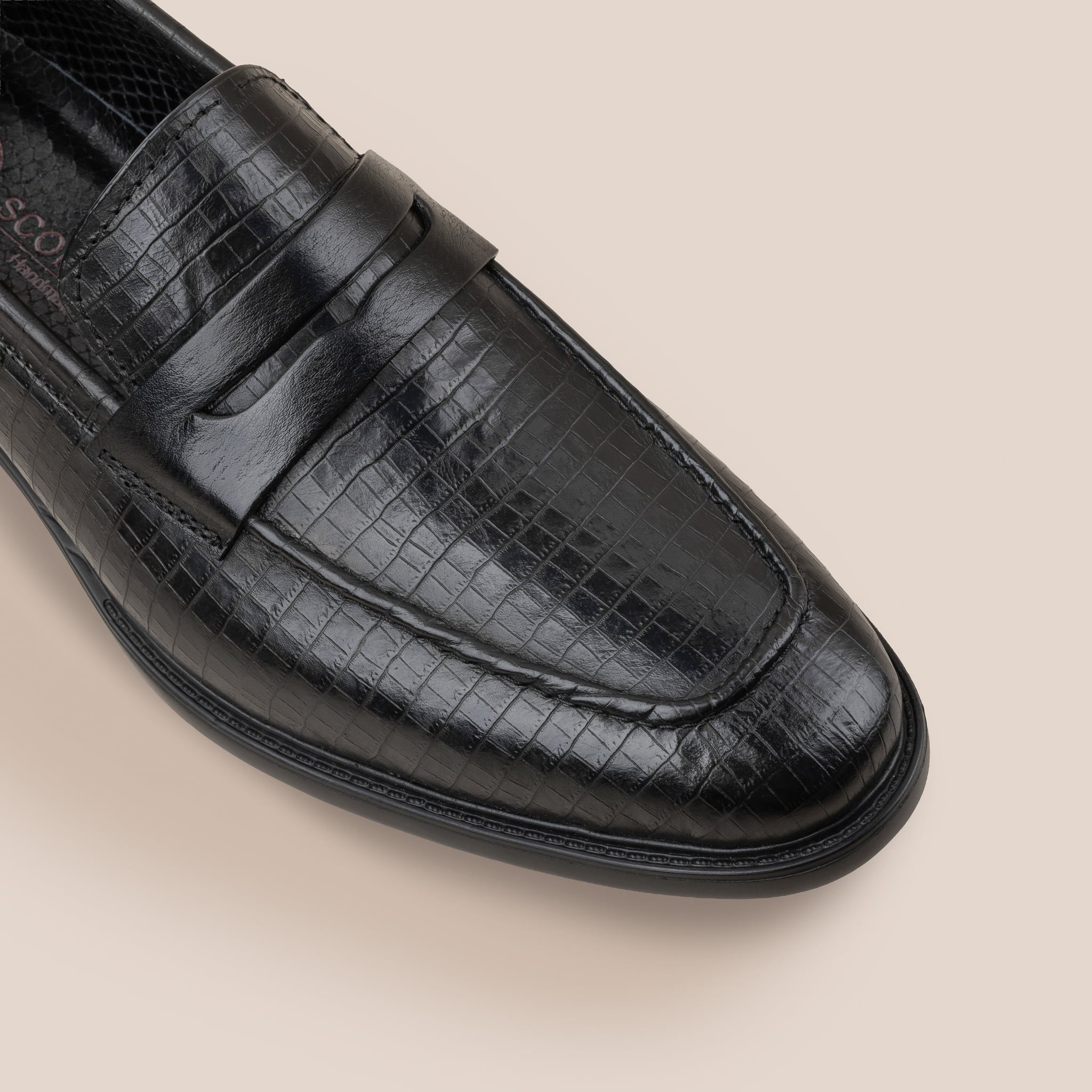  Giày Da Nam Loafer Đen 28MC.72 