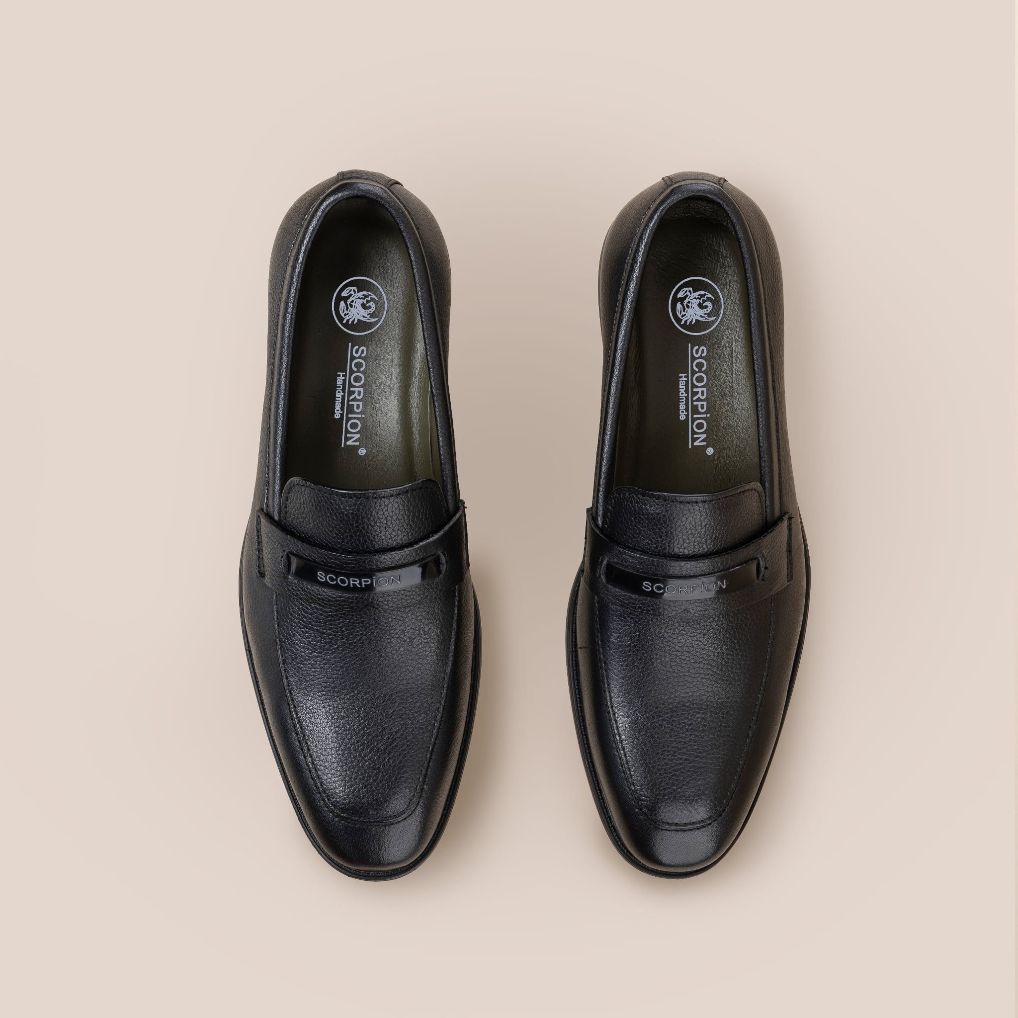  Giày Da Nam Loafer  Đen Hạt 28MC.54 