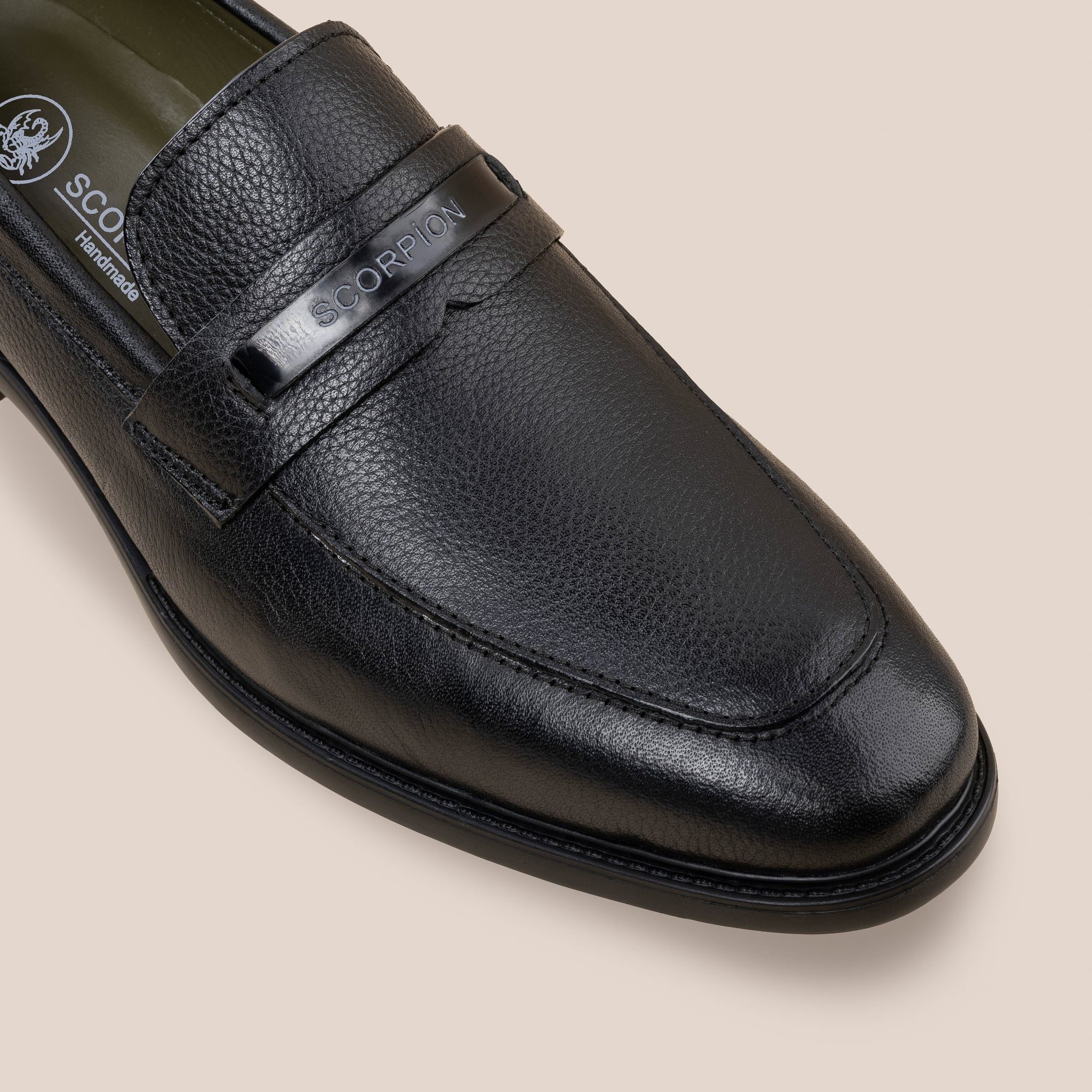  Giày Da Nam Loafer  Đen Hạt 28MC.54 