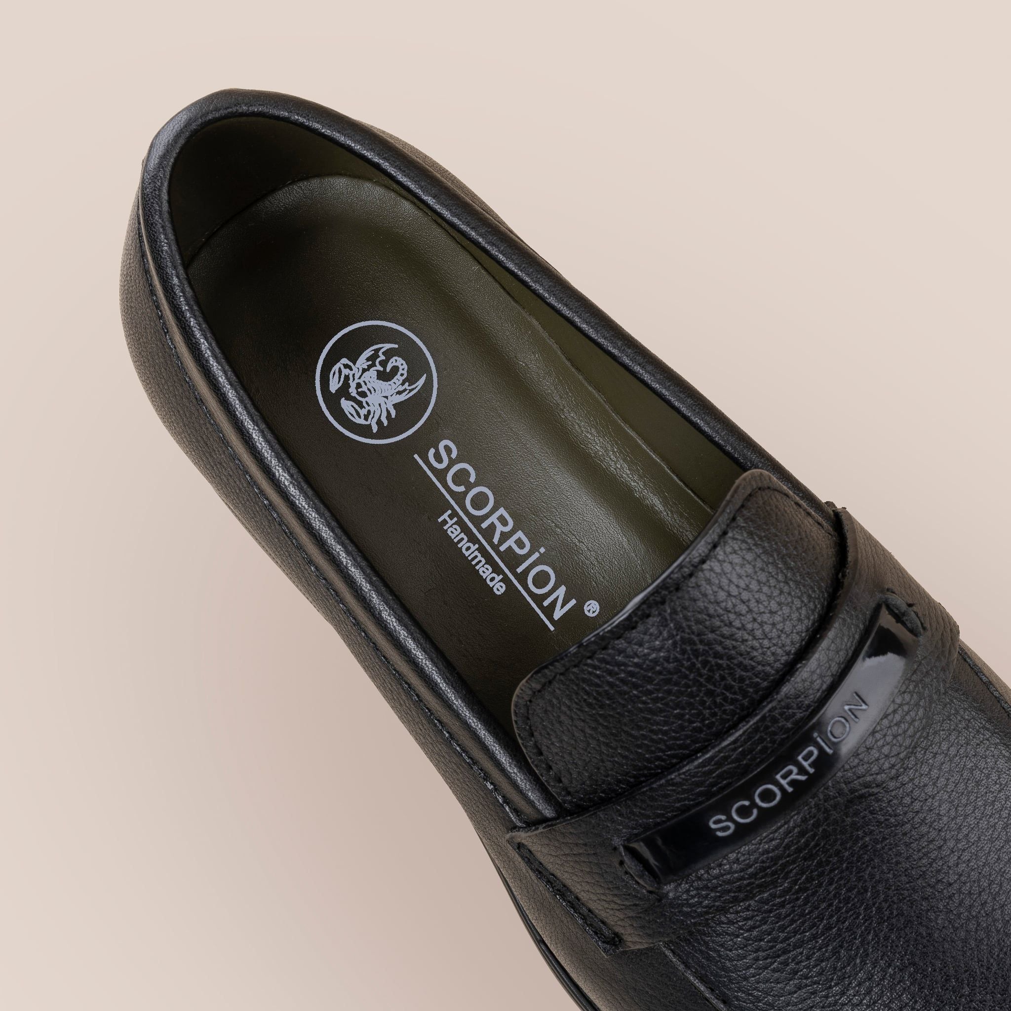  Giày Da Nam Loafer  Đen Hạt 28MC.54 