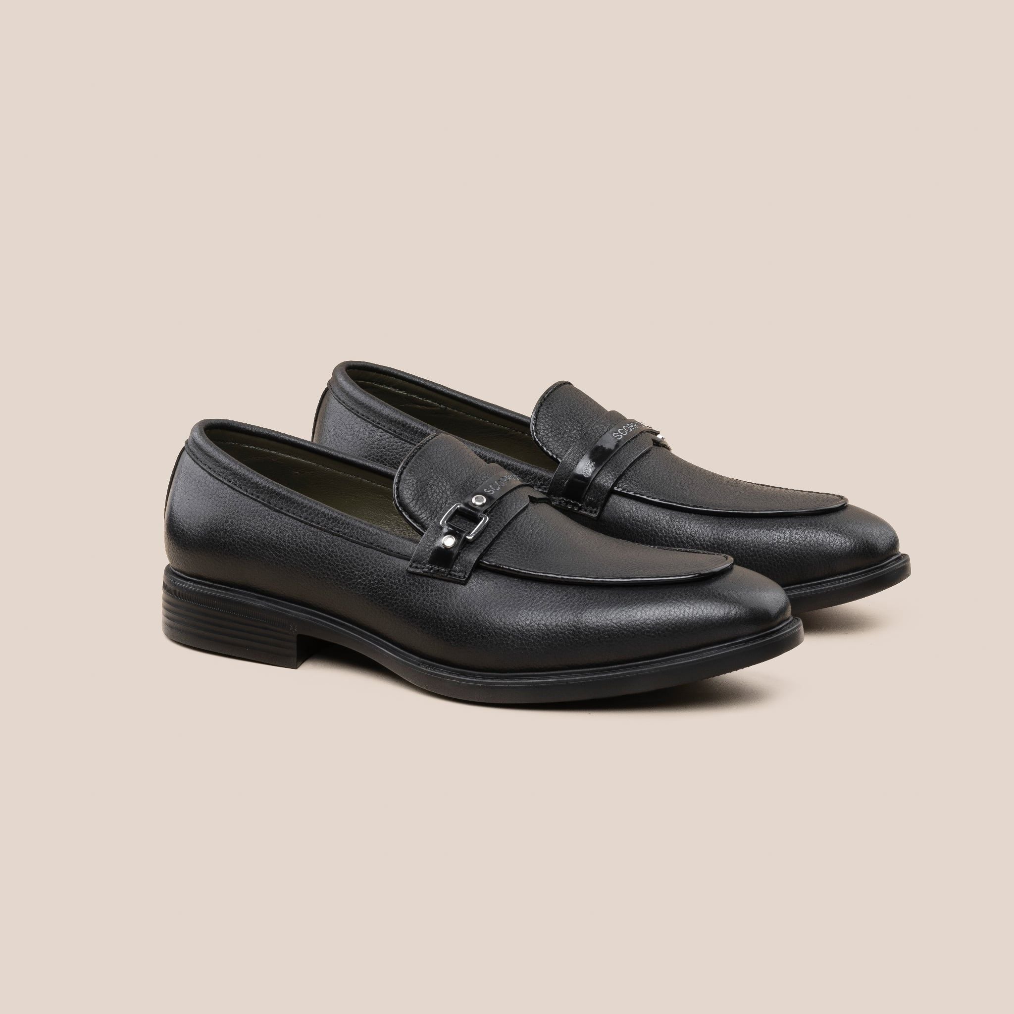  Giày Da Nam Loafer  Đen Hạt 28MC.55 