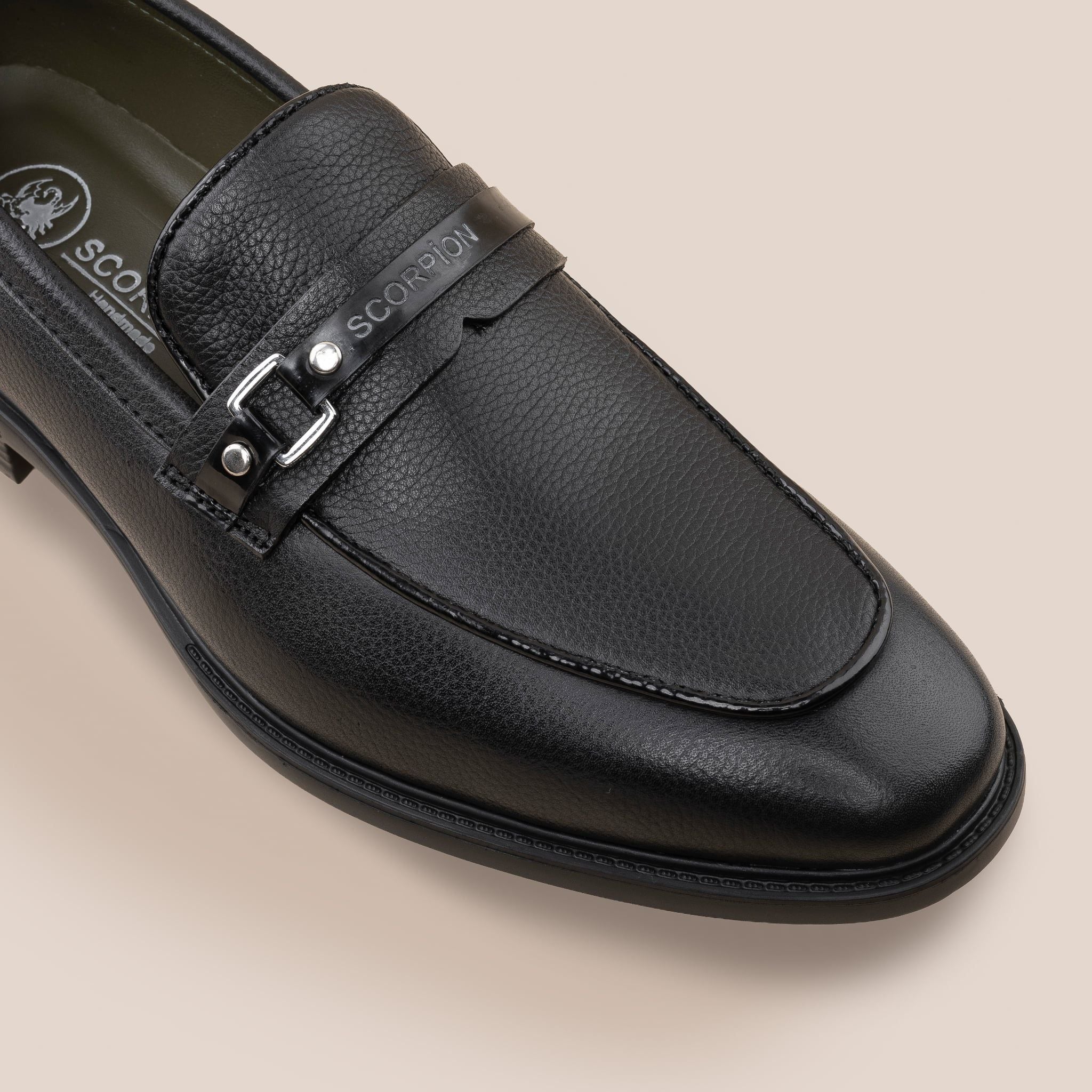  Giày Da Nam Loafer  Đen Hạt 28MC.55 