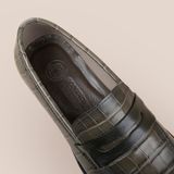  Giày Da Nam Loafer Xanh Rêu Vân 28MC.75 