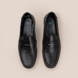  Giày Da Nam Moccasi Đen Vân 28MI.18 