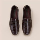  Giày Da Nam Moccasi Nâu Vân 28MI.32 
