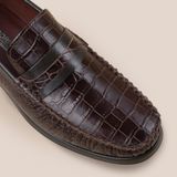 Giày Da Nam Moccasi Nâu Vân 28MI.32 