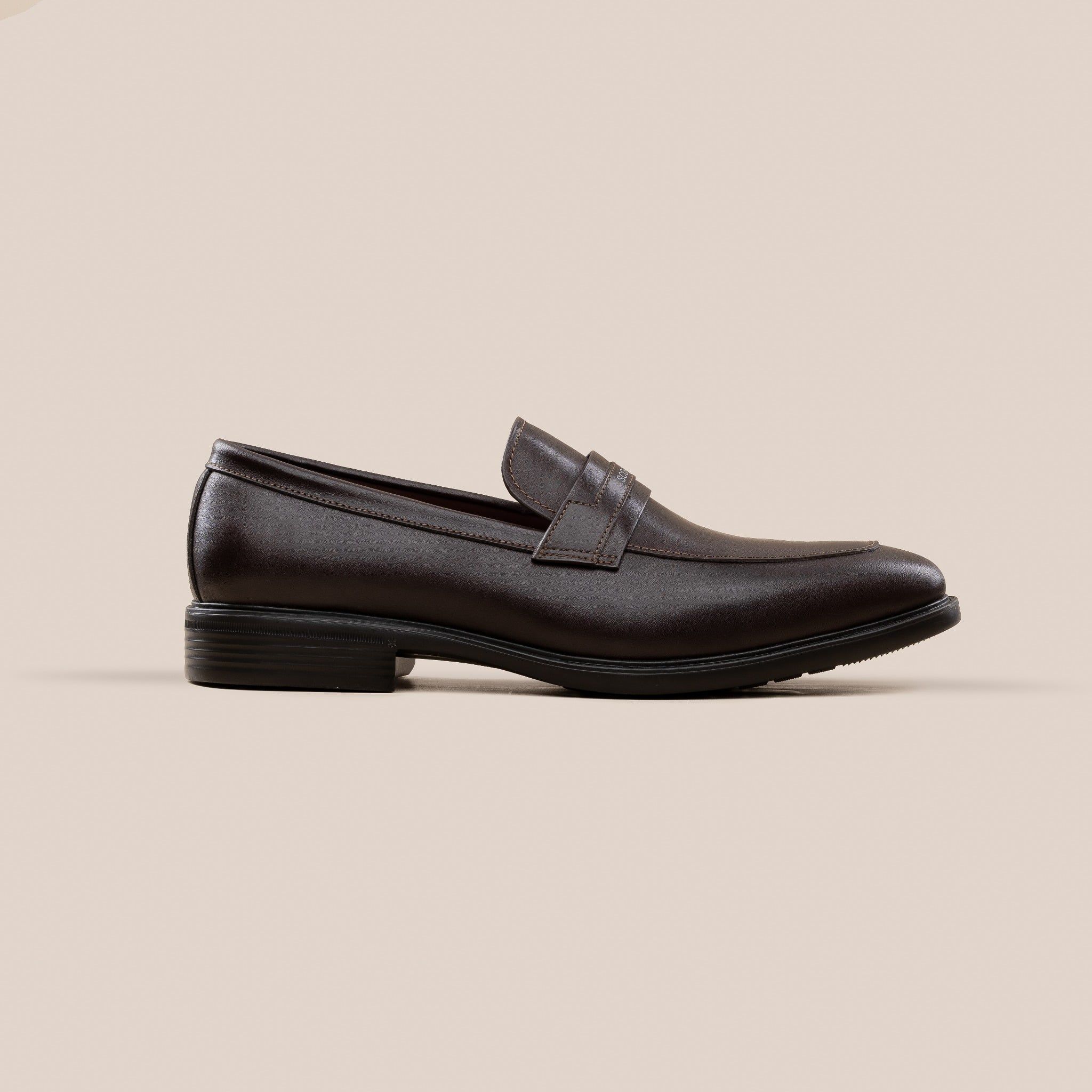  Giày Loafer Nam Trơn Nâu 28MC.69 