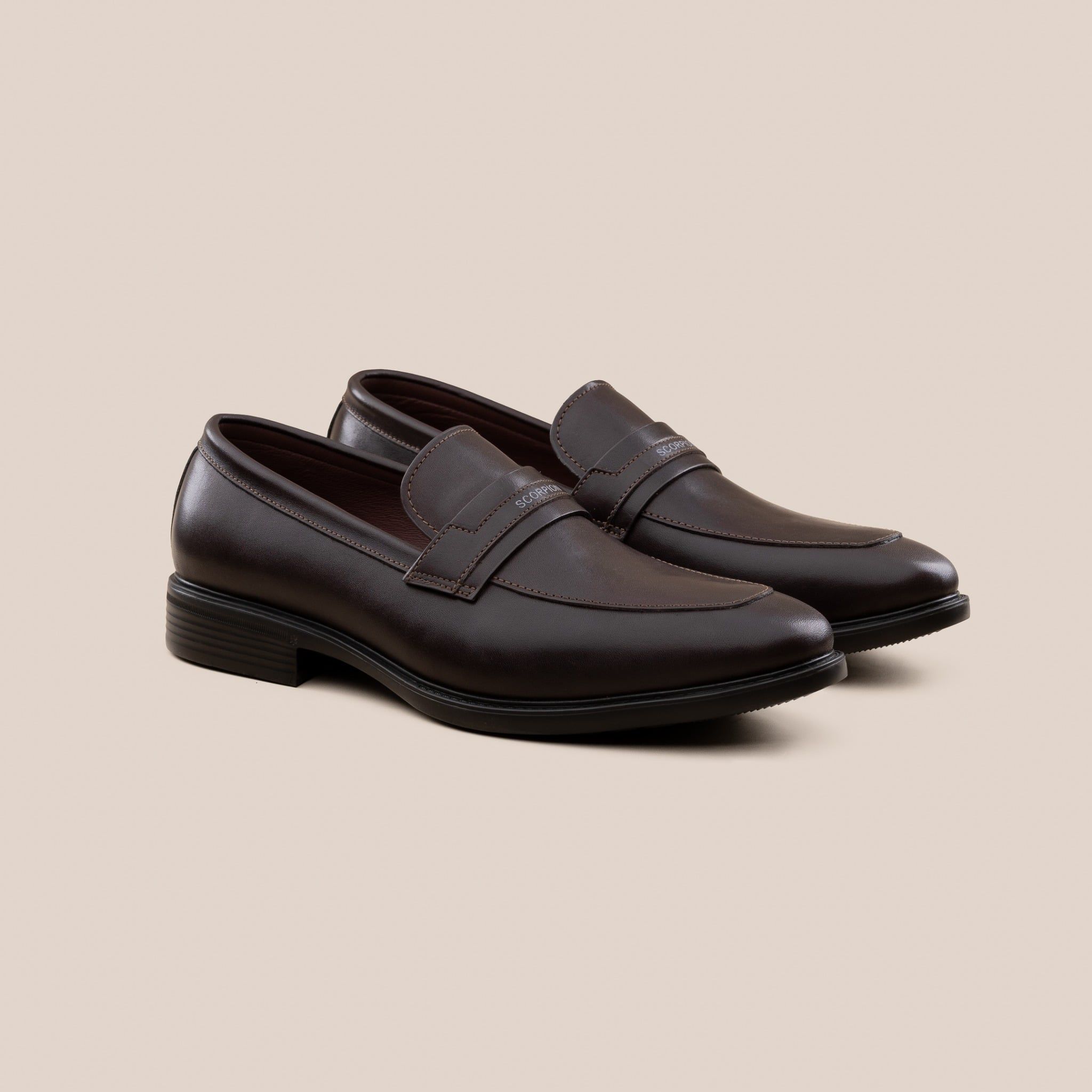  Giày Loafer Nam Trơn Nâu 28MC.69 