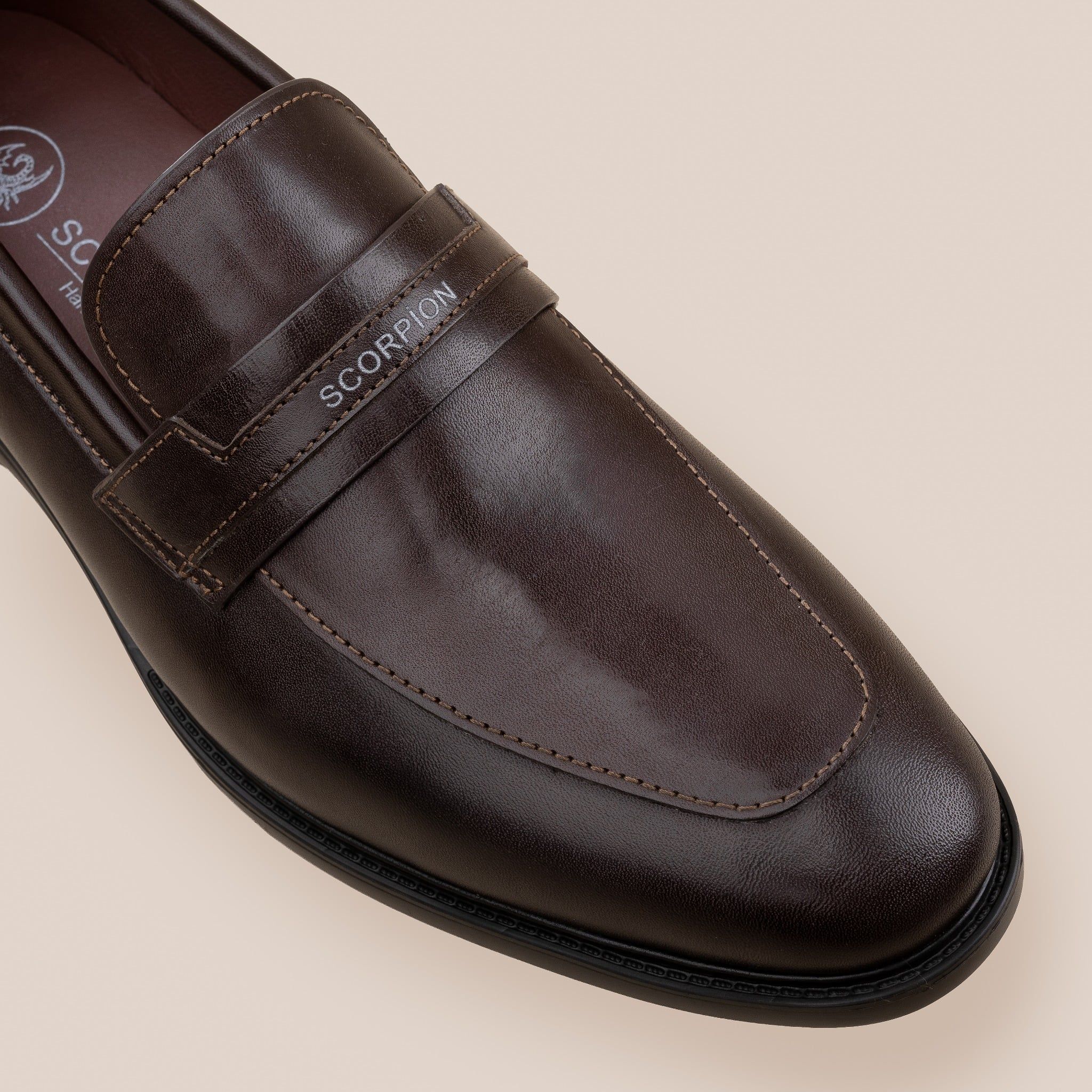 Giày Loafer Nam Trơn Nâu 28MC.69 