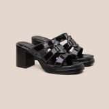  Giày Sandal Nữ Đen Bóng 19M.15 