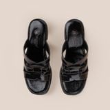  Giày Sandal Nữ Đen Bóng 19M.15 