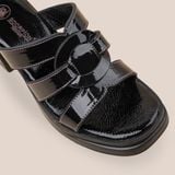  Giày Sandal Nữ Đen Bóng 19M.15 