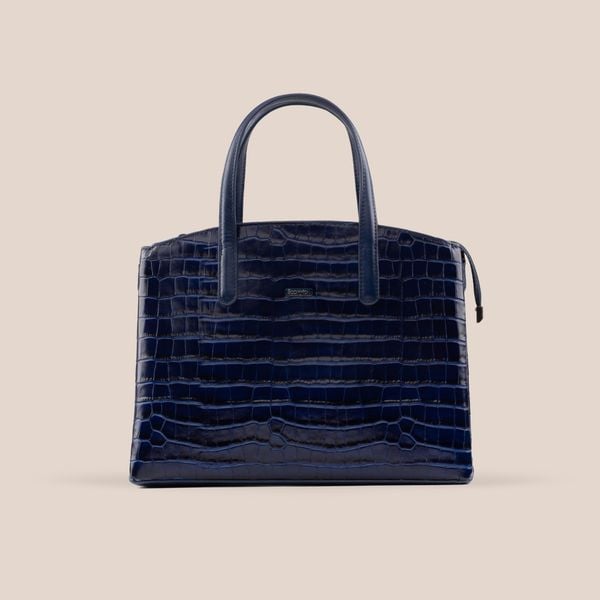  Túi Xách Nữ Da Vân Xanh Tím Than 26X.57 