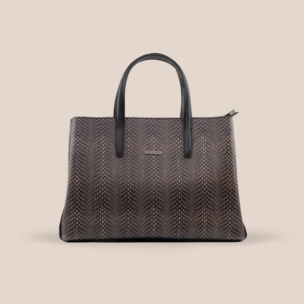  Túi Xách Nữ Da Vân Đen Nâu 26DV.37 