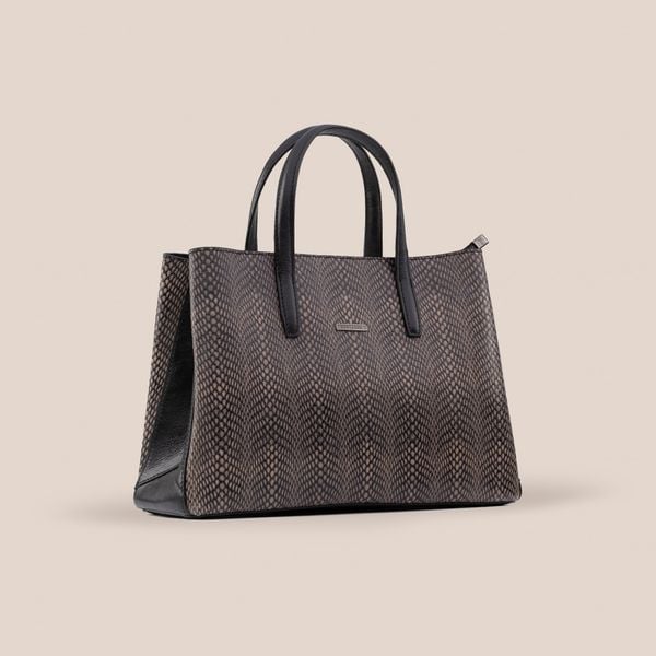  Túi Xách Nữ Da Vân Đen Nâu 26DV.37 