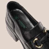  Giày Moccasin Nữ Trơn Đen 19M.6 