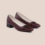  Giày Cao Gót Nữ Trơn Đỏ Mận 19E.12 