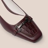  Giày Cao Gót Nữ Trơn Đỏ Mận 19E.12 