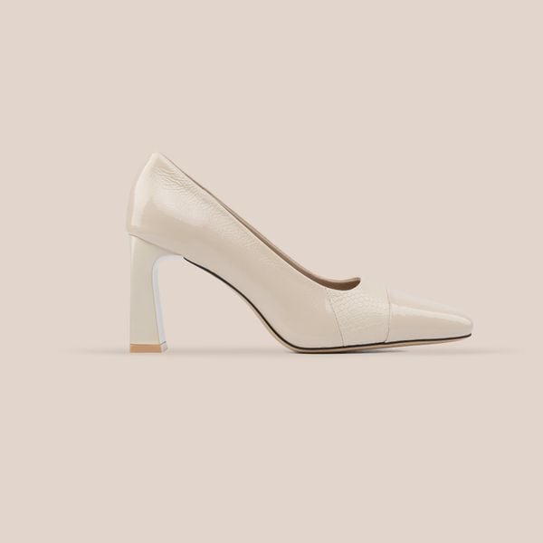  Giày Cao Gót Nữ Bóng Trắng 19N.23 