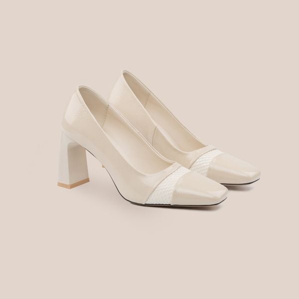  Giày Cao Gót Nữ Bóng Kem 19N.24 