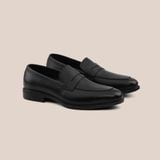  Giày Loafer Nam Trơn Đen 28MC.44 
