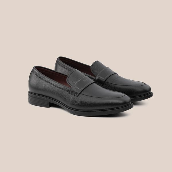  Giày Loafer Nam Trơn Đen 28MC.46 