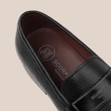  Giày Loafer Nam Trơn Đen 28MC.46 