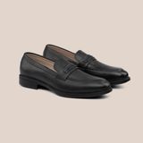  Giày Loafer Nam Trơn Đen 28MC.48 